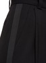  - MIU MIU - Side Striped Virgin Wool Blend Pleated Cropped Pants