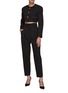 Figure View - Click To Enlarge - MIU MIU - Side Striped Virgin Wool Blend Pleated Cropped Pants