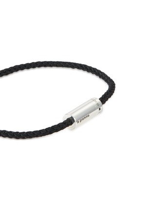 Detail View - Click To Enlarge - LE GRAMME - 7G CABLE NATO  STERLING SILVER BLACK BRACELET