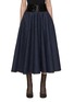 Front View - Click To Enlarge - ALAÏA - Elastic Belt Flared Denim Skirt