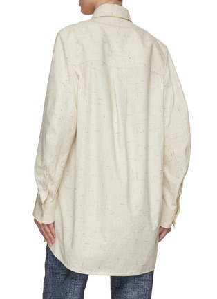 Back View - Click To Enlarge - BOTTEGA VENETA - Melanged Linen Button Up Shirt
