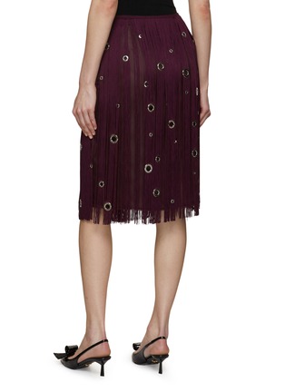 Back View - Click To Enlarge - PRADA - Hand Studded Fringed Skirt