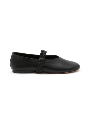 Main View - Click To Enlarge - PEDDER RED - Blake Scrunchie Band Leather Mary Jane Flats