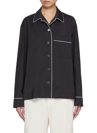 Main View - Click To Enlarge - BARENA - Piping Wool Pyjama Shirt