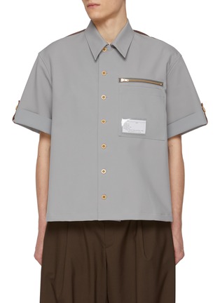 Main View - Click To Enlarge - KOLOR - Short Sleeve Reverse Lining Shirt