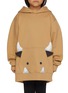 Main View - Click To Enlarge - BAZ & FRIENDS - Max Patch Embroidered Print Pullover Cotton Kids' Hoodie