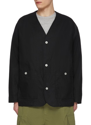 Main View - Click To Enlarge - COMME DES GARÇONS HOMME - Collarless Cotton Linen Jacket