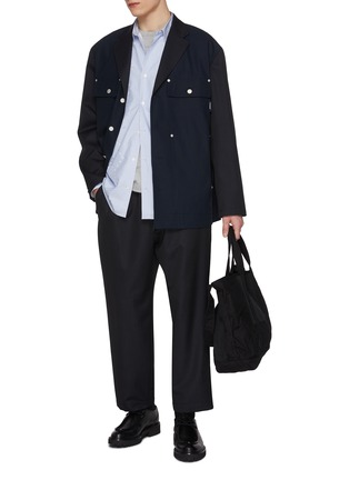 Figure View - Click To Enlarge - COMME DES GARÇONS HOMME - Broad Striped Cotton Blend Shirt