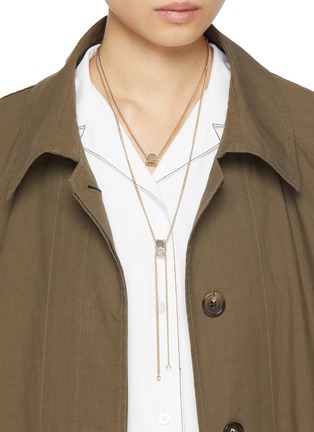 Figure View - Click To Enlarge - LEMAIRE - Abacus Bolo Tie Brass Necklace