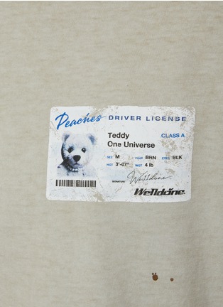  - WE11DONE - Peaches Bear ID Card Print Cotton T-shirt
