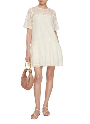 Figure View - Click To Enlarge - ULLA JOHNSON - Gabi Embroideed Tulle Mini Dress