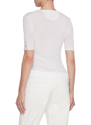Back View - Click To Enlarge - CHLOÉ - Floral Guipure Wool Knit Top