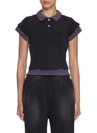 Main View - Click To Enlarge - T BY ALEXANDER WANG - Layered Shrunken Polo Shirt