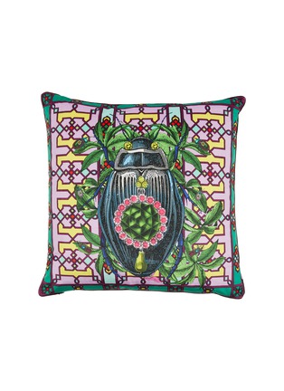 Detail View - Click To Enlarge - KRISTJANA S WILLIAMS - Bejewelled Bjollur Cushion — Forest Green