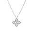 Main View - Click To Enlarge - ROBERTO COIN - Princess Flower Diamond Ruby 18K White Gold Pendant Necklace