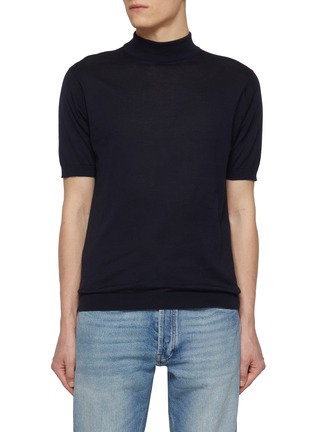 Main View - Click To Enlarge - JOHN SMEDLEY - Mock Neck Cotton Knit Top