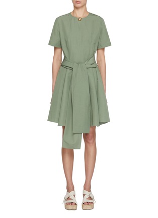 Main View - Click To Enlarge - LOEWE - Pebble Drape Belted Dress