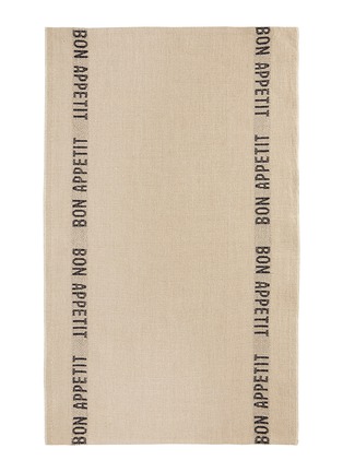 Main View - Click To Enlarge - CHARVET ÉDITIONS - Bon Appetit Linen Tea Towel — Black